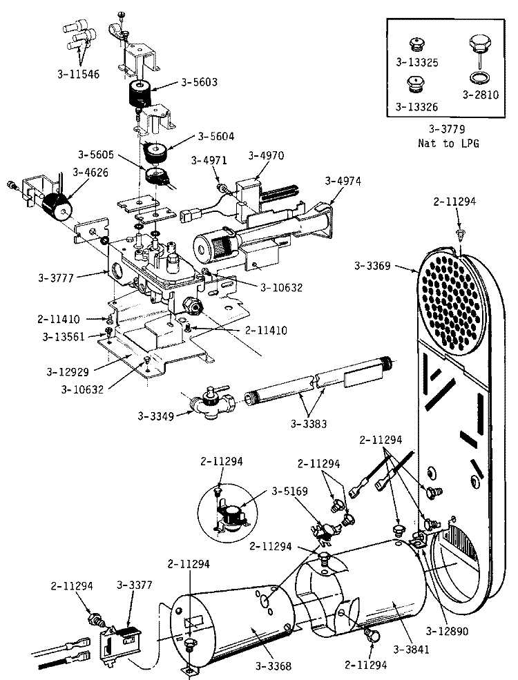 INLET DUCT, GAS VALVE, CONE & EXTENSION Diagram and Parts List for GDG23CD  Maytag Dryer