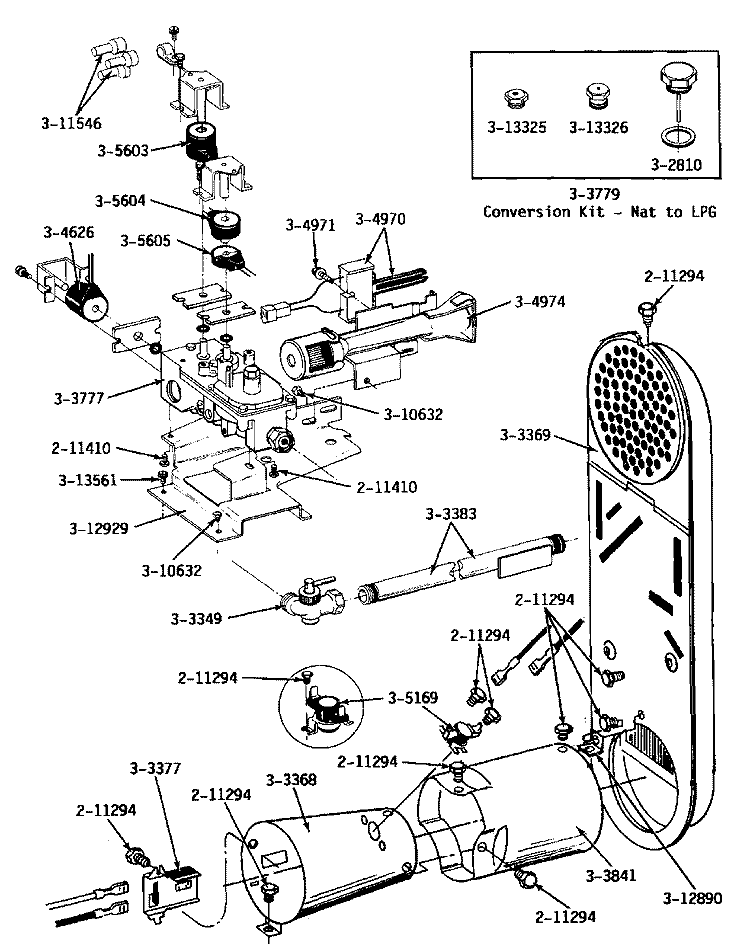 INLET DUCT, GAS VALVE, CONE & EXTENSION Diagram and Parts List for LDG19CD  Maytag Dryer