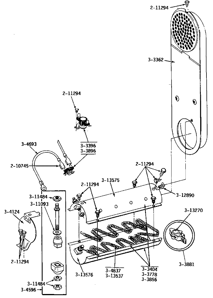 INLET DUCT & HEATER ASSEMBLY Diagram and Parts List for DE24CT  Maytag Dryer