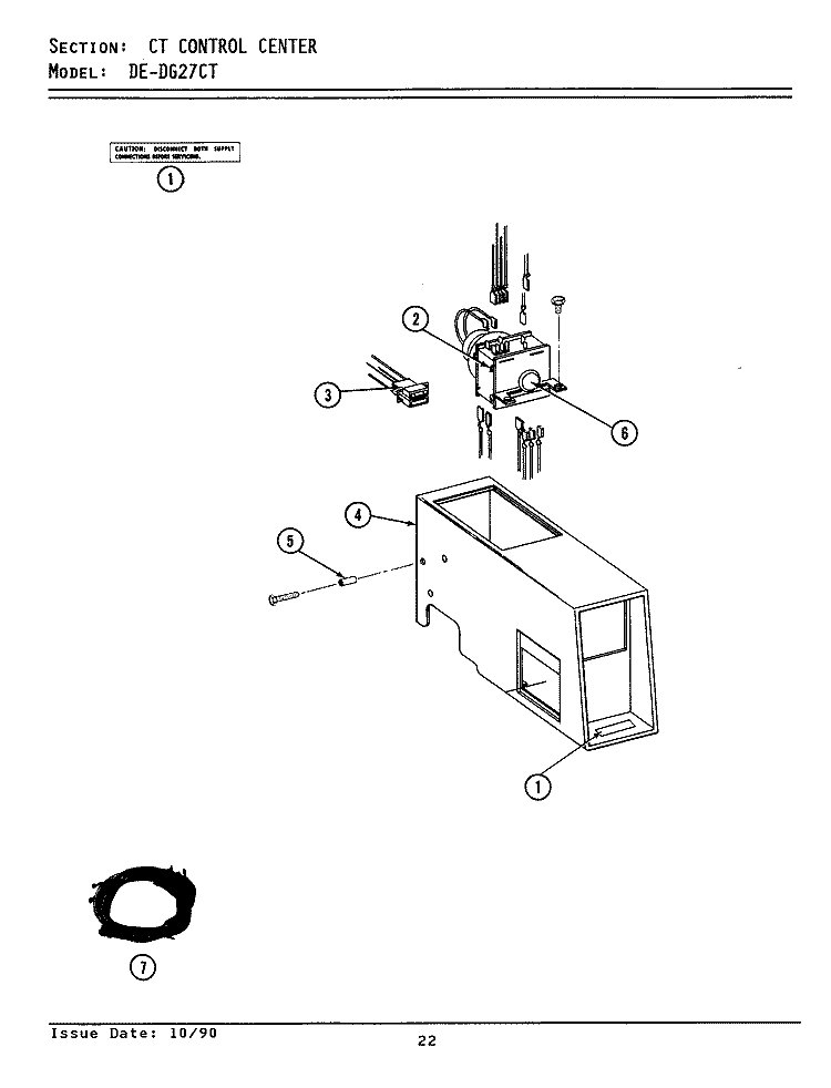 CONTROL CENTER Diagram and Parts List for DE27CT  Maytag Dryer