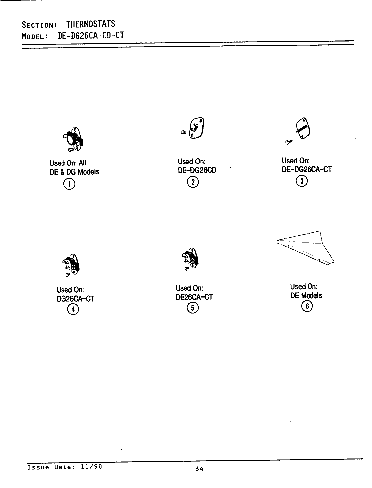 THERMOSTATS Diagram and Parts List for DE26CD  Maytag Dryer