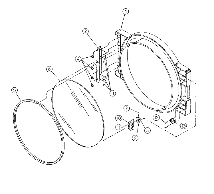 MAIN DOOR ASSEMBLY (MAGNET TYPE) Diagram and Parts List for DG75PN1  Maytag Dryer