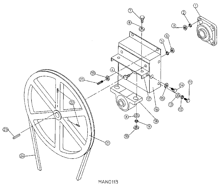 TUMBLER BEARING ASSEMBLY (DG75) Diagram and Parts List for DG75PN1  Maytag Dryer