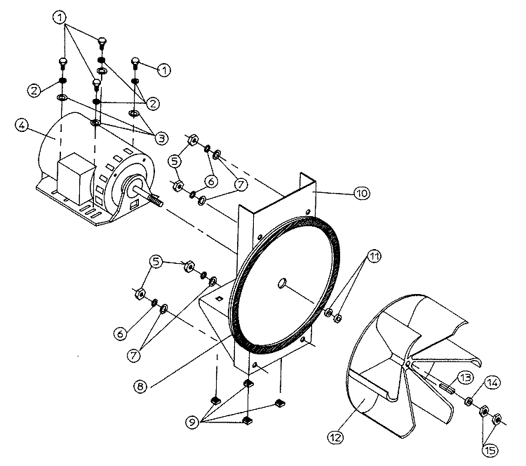 BLOWER MOTOR MOUNT ASSEMBLY Diagram and Parts List for DG100PN1  Maytag Dryer