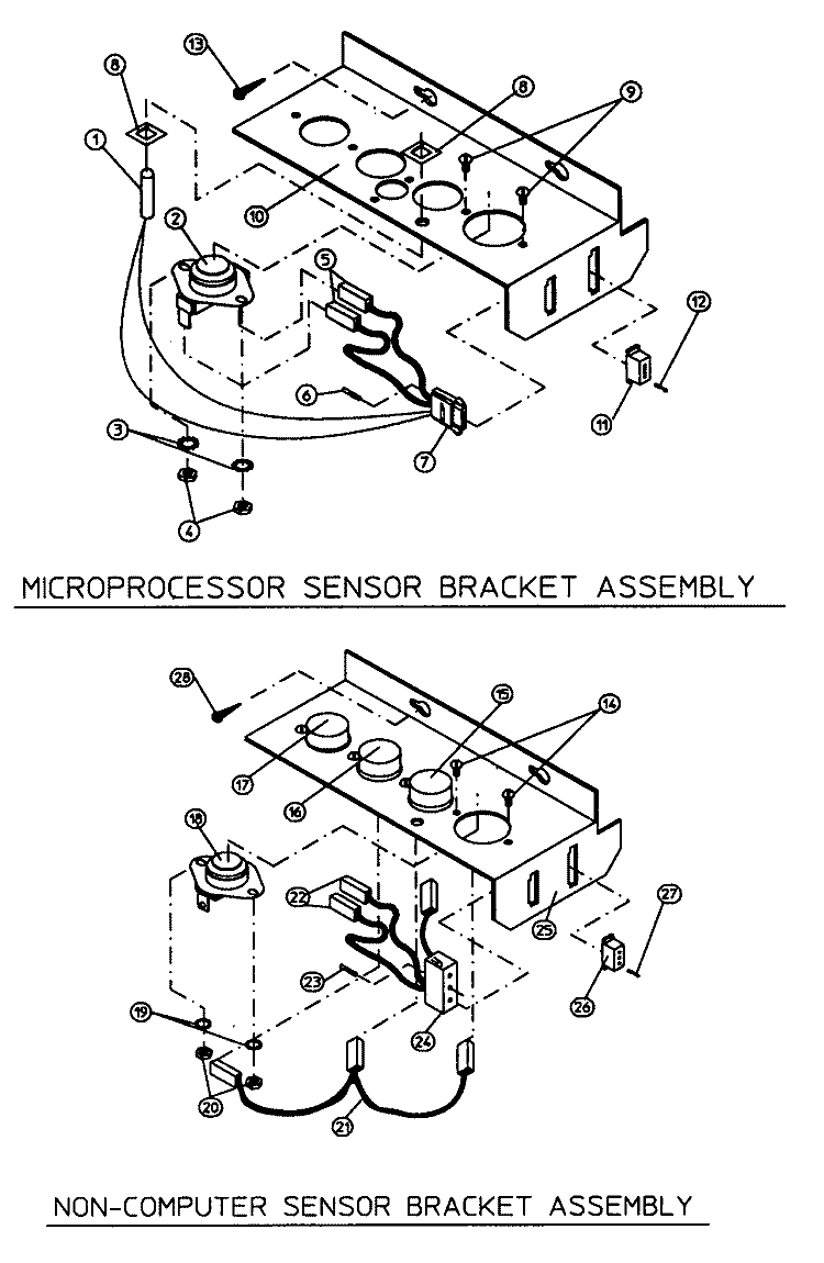 SENSOR BRACKET ASSEMBLY Diagram and Parts List for MDG50MNAWW  Maytag Dryer