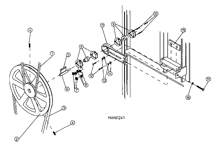 IDLER BEARING ASSEMBLY (DG75PN1) Diagram and Parts List for DG75PN1  Maytag Dryer