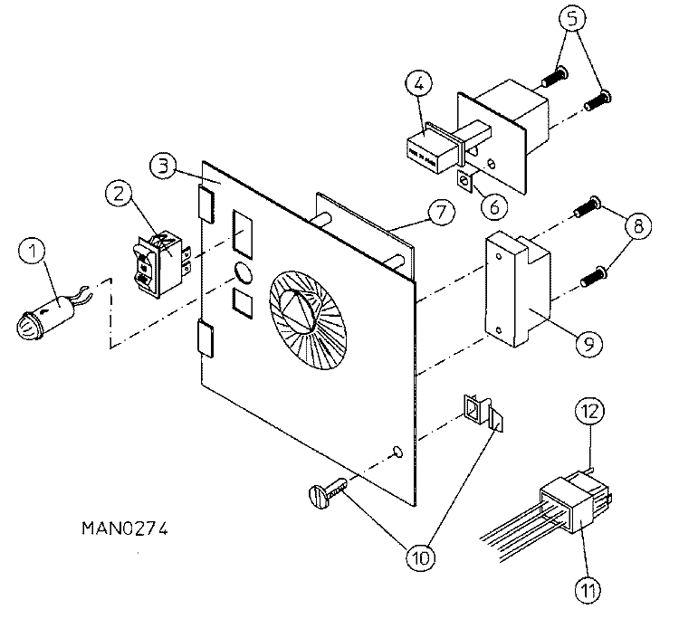 CONTROL PANEL ASSEMBLY (COIN METER) Diagram and Parts List for DG30MC1  Maytag Dryer