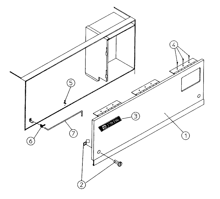 CONTROL DOOR ASSEMBLY Diagram and Parts List for DG100PN1  Maytag Dryer