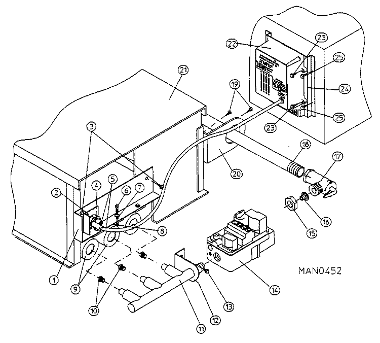 DSI & BURNER ASSEMBLY Diagram and Parts List for MDG30MC3AL  Maytag Dryer