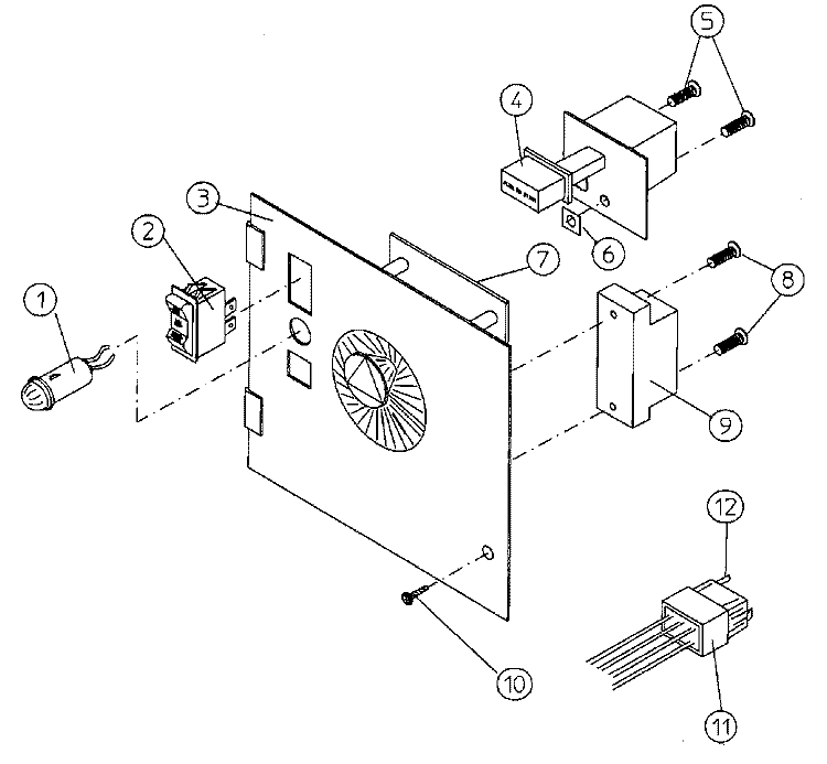 CONTROL PANEL ASSEMBLY Diagram and Parts List for MDG30MC3AL  Maytag Dryer