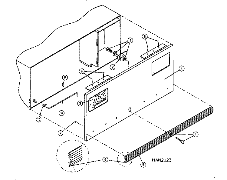 CONTROL DOOR ASSEMBLY Diagram and Parts List for MDG50MNAWW  Maytag Dryer
