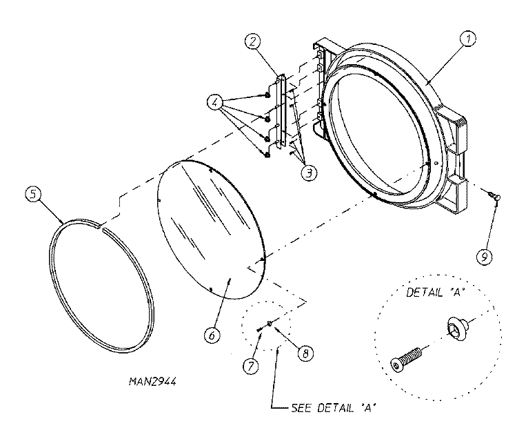 DOOR ASSEMBLY Diagram and Parts List for MLG32PDAWW  Maytag Dryer