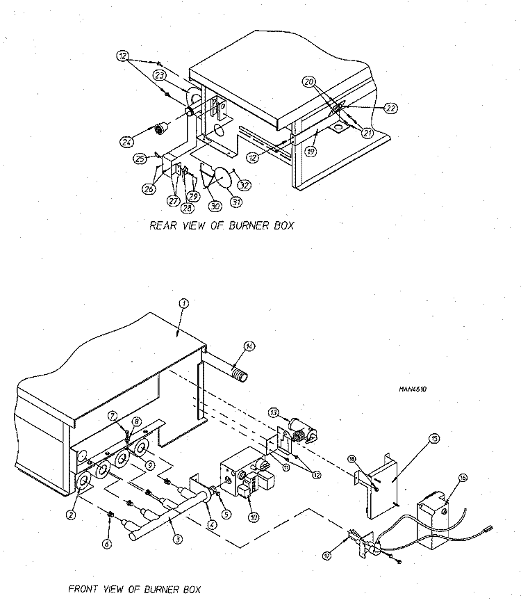 BURNER ASSEMBLY (PROD. 3 / 1 / 00 AND AFTER) Diagram and Parts List for MDG75MNAWW  Maytag Dryer