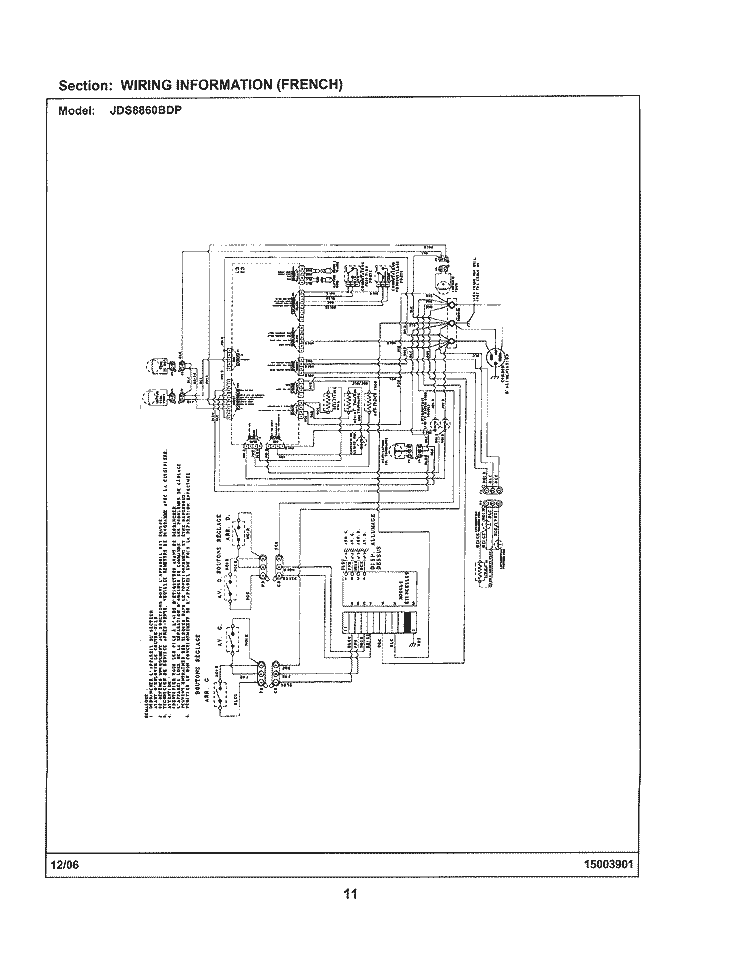WIRING INFORMATION - FRENCH Diagram and Parts List for JDS8860BDP  Jenn-Air Range
