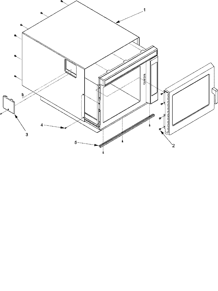 OUTERCASE Diagram and Parts List for RC5MCTP P1327603M Amana Microwave