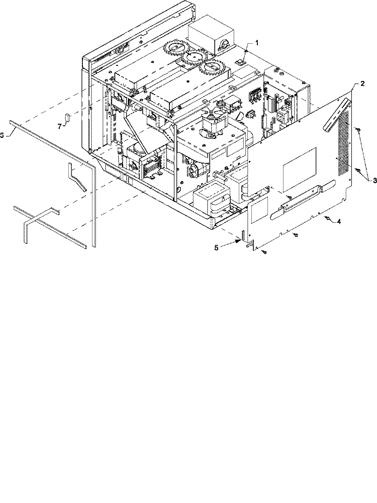 REAR PANEL Diagram and Parts List for RC5MCTP P1327603M Amana Microwave