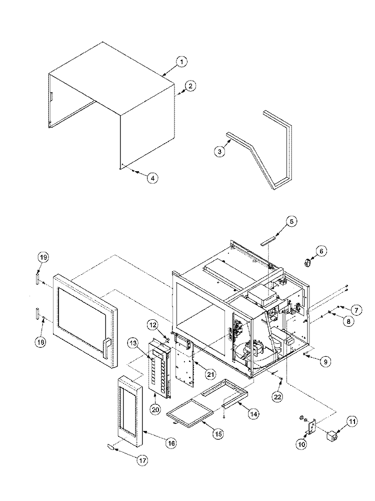 OUTER CASE Diagram and Parts List for URFS511 P1327814M Amana Microwave