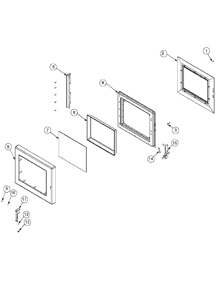 DOOR Diagram and Parts List for RCS10 P1327703M Amana Microwave