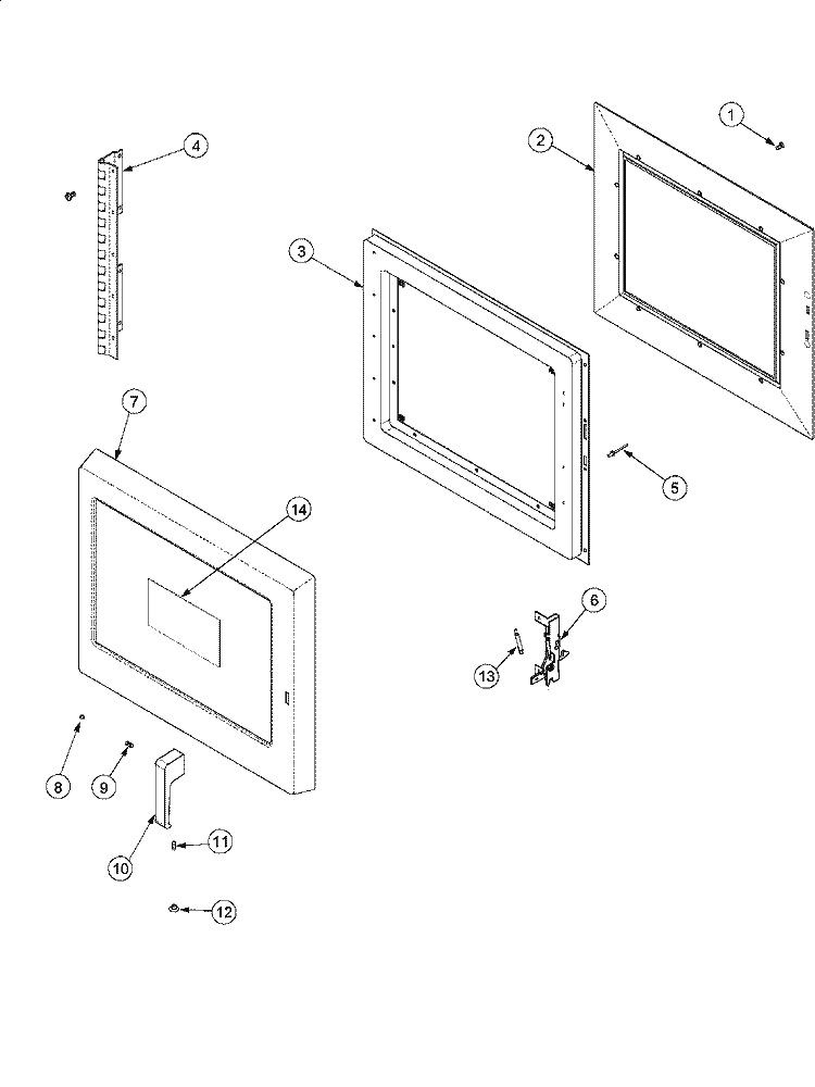 DOOR Diagram and Parts List for DQ22HSI P1326304M Amana Microwave