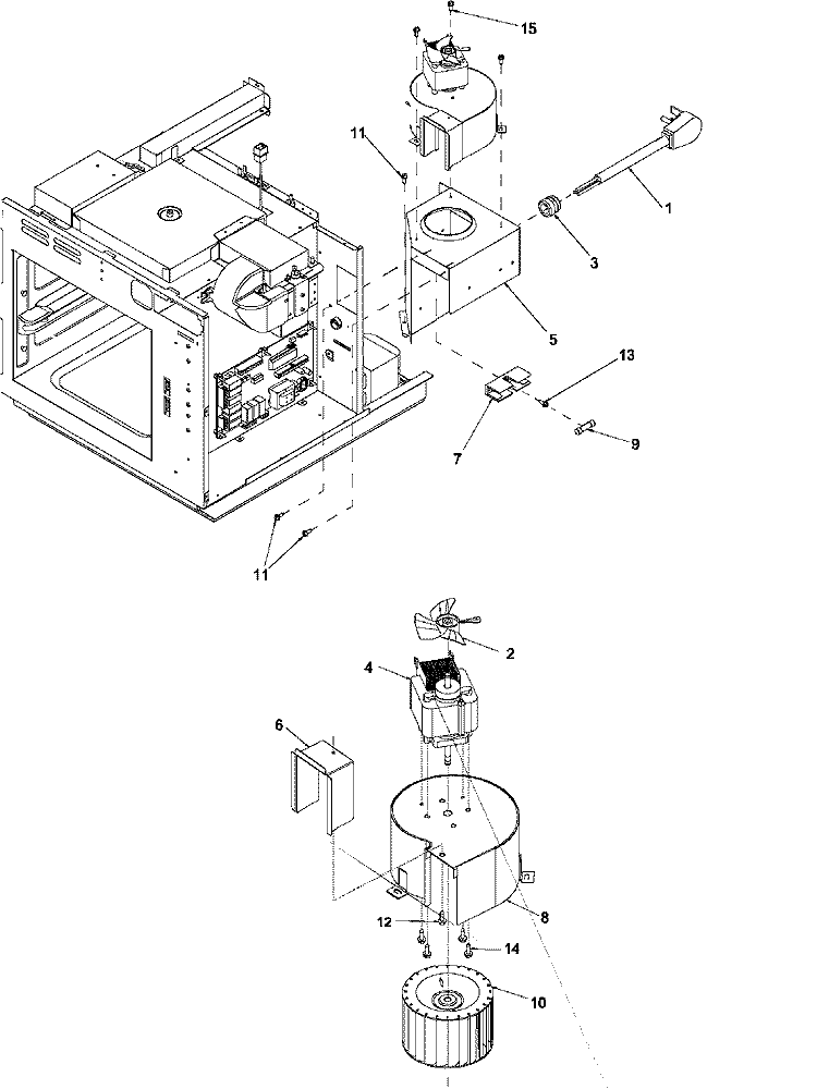 BLOWER Diagram and Parts List for ACE2302 P1331305M Amana Microwave