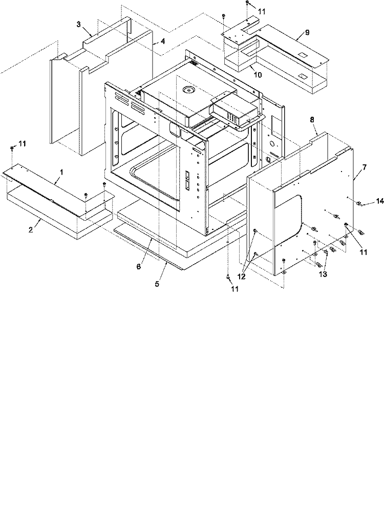 OUTER CAVITY Diagram and Parts List for ACE2302 P1331305M Amana Microwave