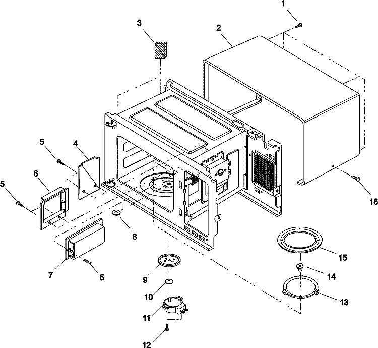 CAVITY Diagram and Parts List for LD10D P1329701M Amana Microwave