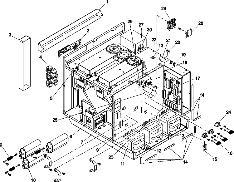 ELECTRICAL COMPONENTS Diagram and Parts List for MC23MPT2 P1326403M Amana Microwave