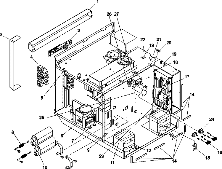 ELECTRICAL COMPONENTS Diagram and Parts List for DQ22HSI2 P1331404M Amana Microwave