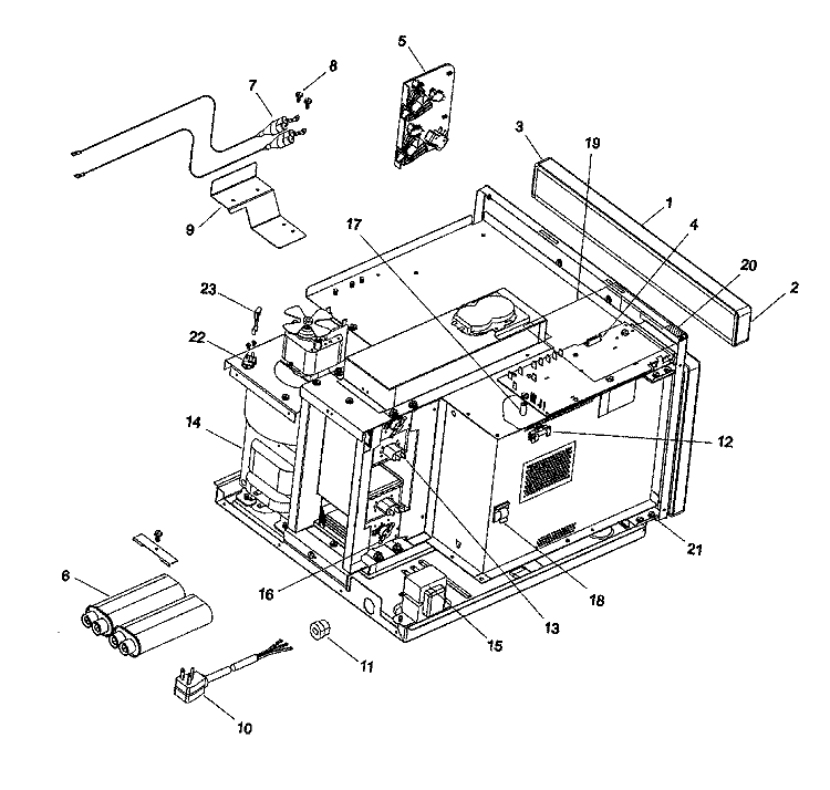 ELECTRICAL COMPONENTS Diagram and Parts List for HDC21RB P1323019M Amana Microwave