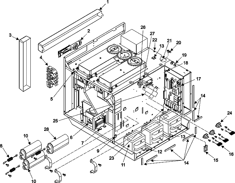 ELECTRICAL COMPONENTS Diagram and Parts List for ASE90002 P1332814M Amana Microwave