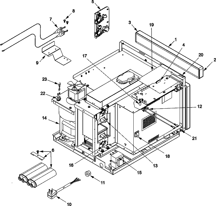 ELECTRICAL COMPONENTS Diagram and Parts List for HDC21RB2 P1331208M Amana Microwave