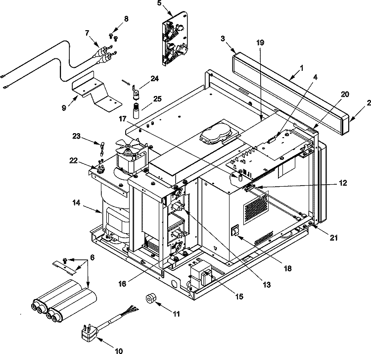 ELECTRICAL COMPONENTS Diagram and Parts List for CRC18T2OG2 P1331206M Amana Microwave