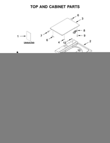 Top And Cabinet Parts Diagram and Parts List for 4KMVWC425FW0  Maytag Washer