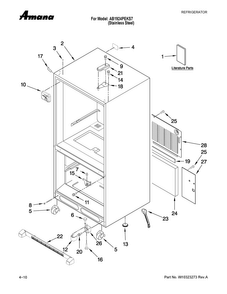 Cabinet Parts Diagram and Parts List for AB1924PEKS7  Amana Refrigerator