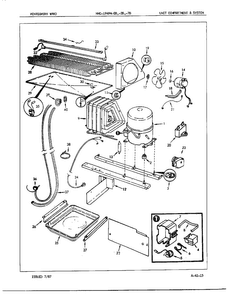 Unit Compartment/system Diagram and Parts List for 19494B  Admiral Refrigerator