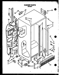 Cabinet Parts Diagram and Parts List for GFS227 MN11 Caloric Refrigerator