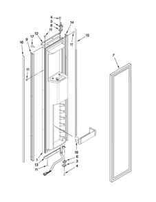 Freezer Door Parts Diagram and Parts List for JS48CXDBDB01  Jenn-Air Refrigerator