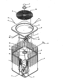 Cabinet And Top Assembly 1 Diagram and Parts List for RCC36A3A P1172405C Amana Air Conditioner
