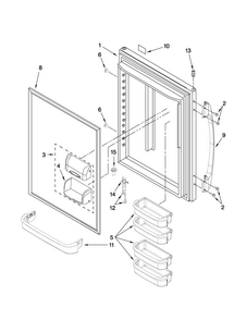 Part Location Diagram of W10179172 Whirlpool Refrigerator Door Handle - White