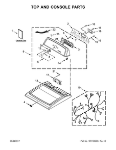 Part Location Diagram of WPW10464793 Whirlpool Console