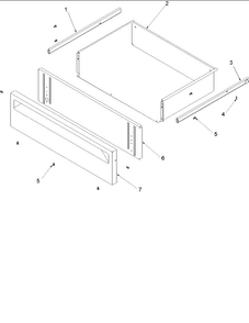 Storage Drawer Assembly Diagram and Parts List for CARDS801E-P1131925NE  Amana Range