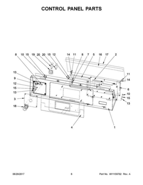 04 - Control Panel Parts Diagram and Parts List for MXR20PNAAS  Maytag Washer