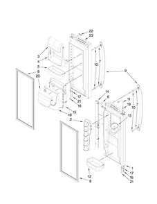 Refrigerator Door Parts Diagram and Parts List for MFI2569VEM2  Maytag Refrigerator