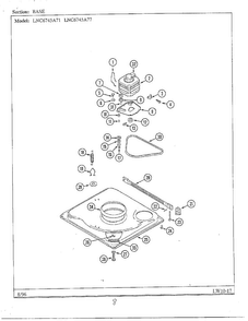 Base Diagram and Parts List for LNC6745A77  Admiral Washer