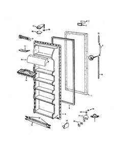 Fresh Food Door Diagram and Parts List for RC20LA-3AW-BS10A  Magic Chef Refrigerator