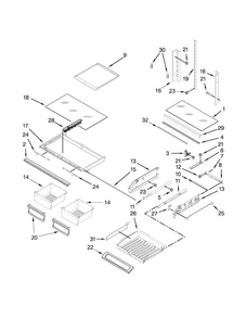 Shelf Parts Diagram and Parts List for MFI2269FRE00  Maytag Refrigerator
