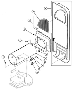 Heater Duct Diagram and Parts List for SDG809LF  Speed Queen Dryer