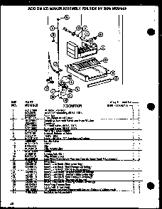 Add On Ice Maker Diagram and Parts List for SZ22ML-P1120608WL  Amana Refrigerator
