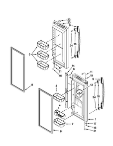 Refrigerator Door Parts Diagram and Parts List for MFI2670XEB0  Maytag Refrigerator