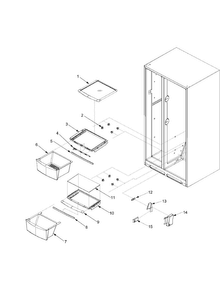 Crisper Assy Diagram and Parts List for ARS8265BB-PARS8265BB01  Amana Refrigerator